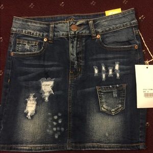 denim mini skirt
